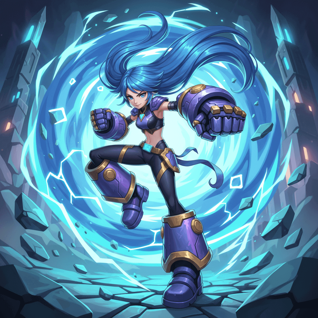 3 D anime character in action pose