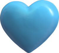 3d Blue Heart Sticker
