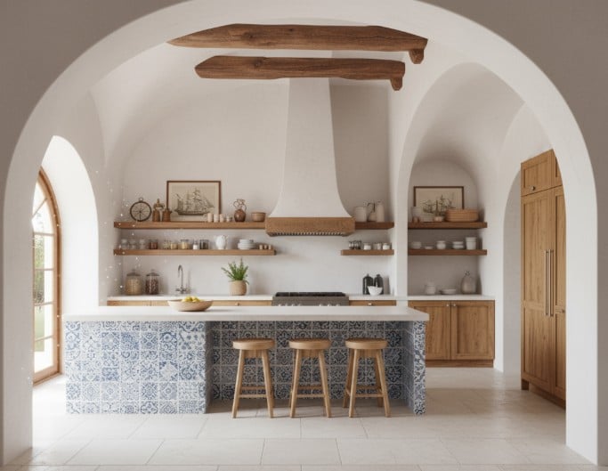 AI Mediterranean Kitchen Design