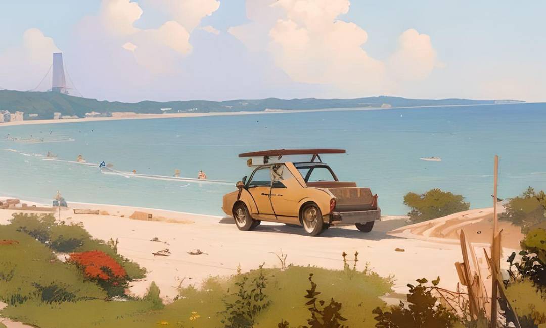 KI-generierte Cartoon-Landschaft