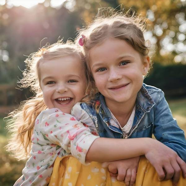 AI generated family portrait of two sisters