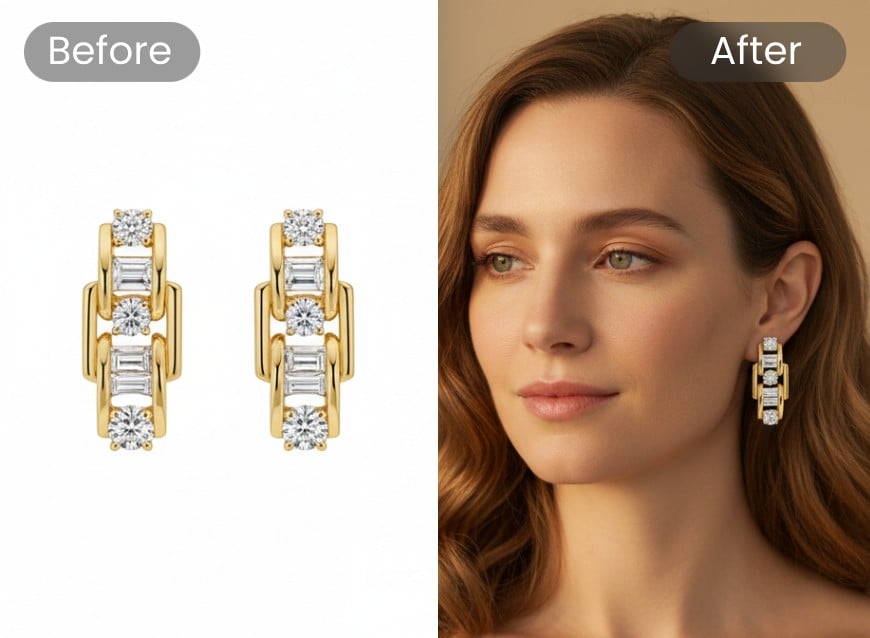 Add Earrings to Photo