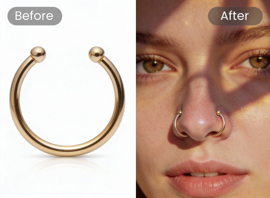 Add Nose Ring to Photo