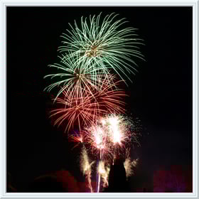Add a classy frame to the fireworks photo