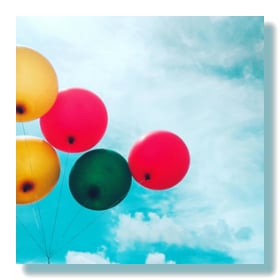 Add a shaded photo frame to a photo of colorful balloons