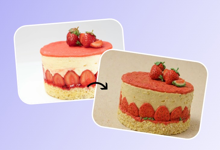 Fotorでイチゴケーキの粘土を作成する