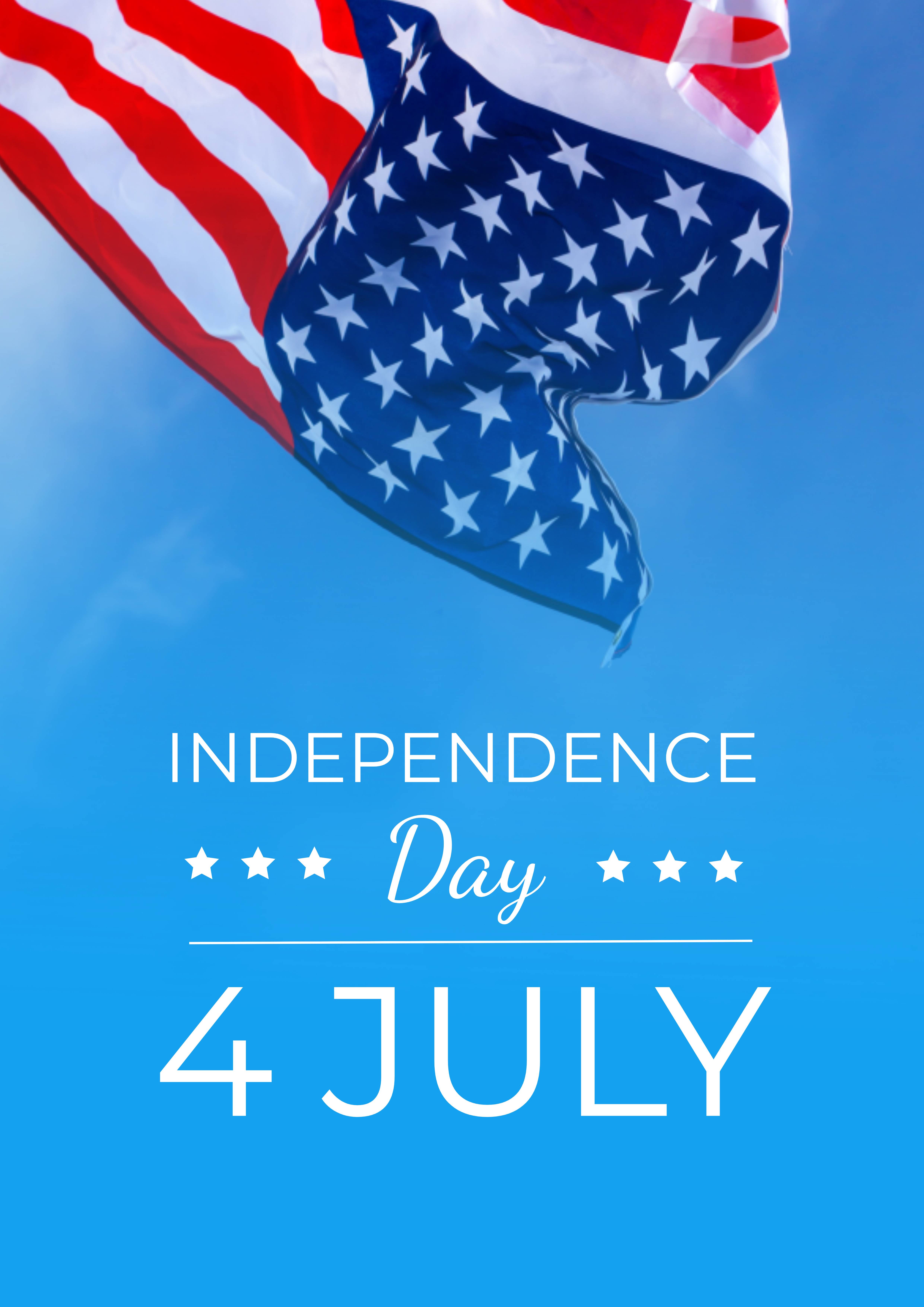 America Independence Day poster on July 4th