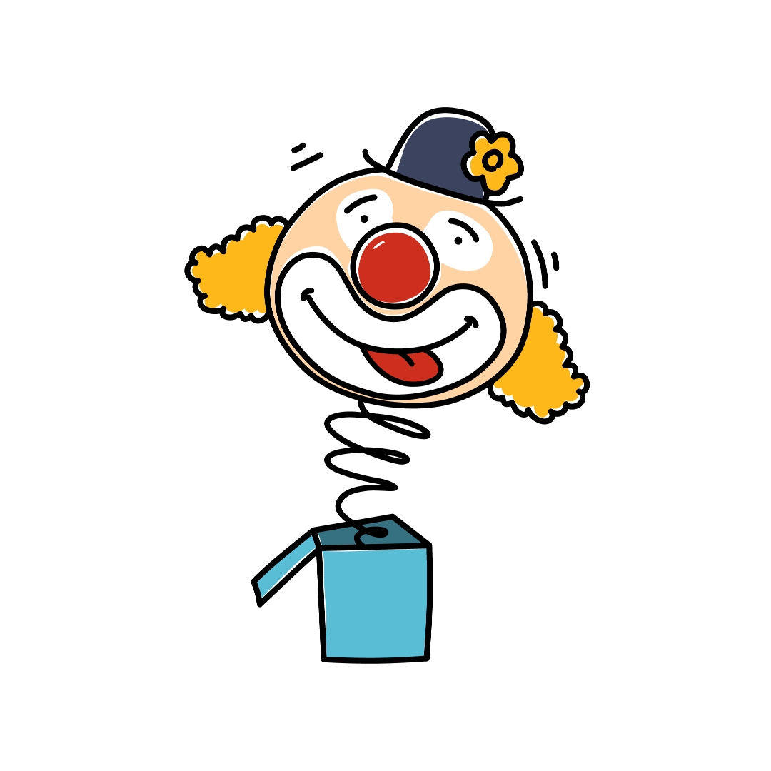 April Fools Day cartoon clown toy clipart