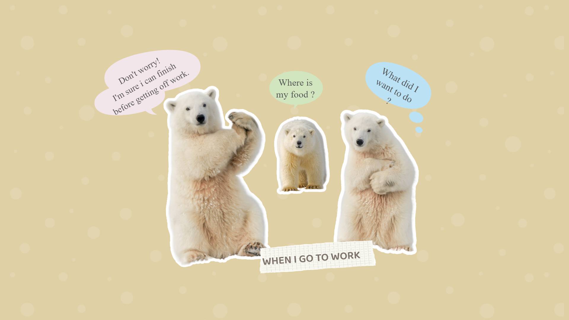 Beige Polar Bear Funny Meme