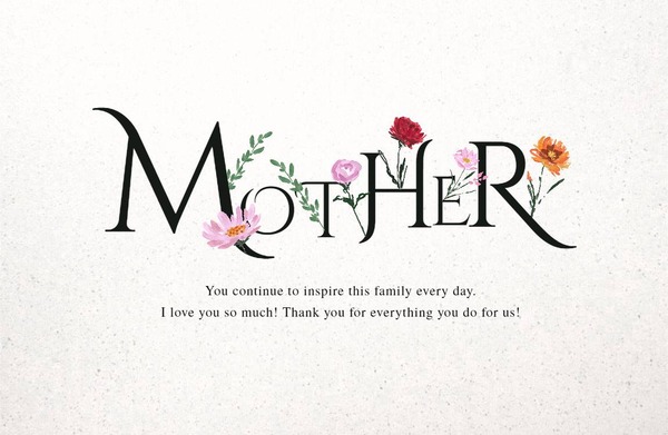 Black And White Creative Floral Mothers Day Picture