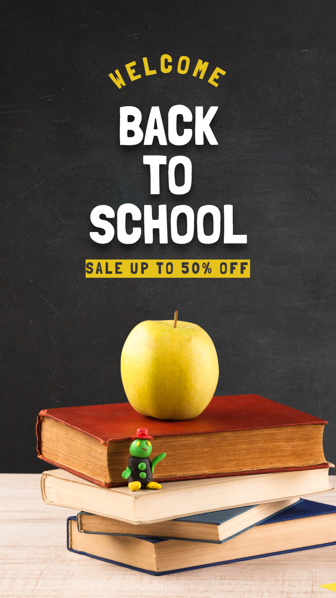 Black Simple Instagram Story for Back To School Sale