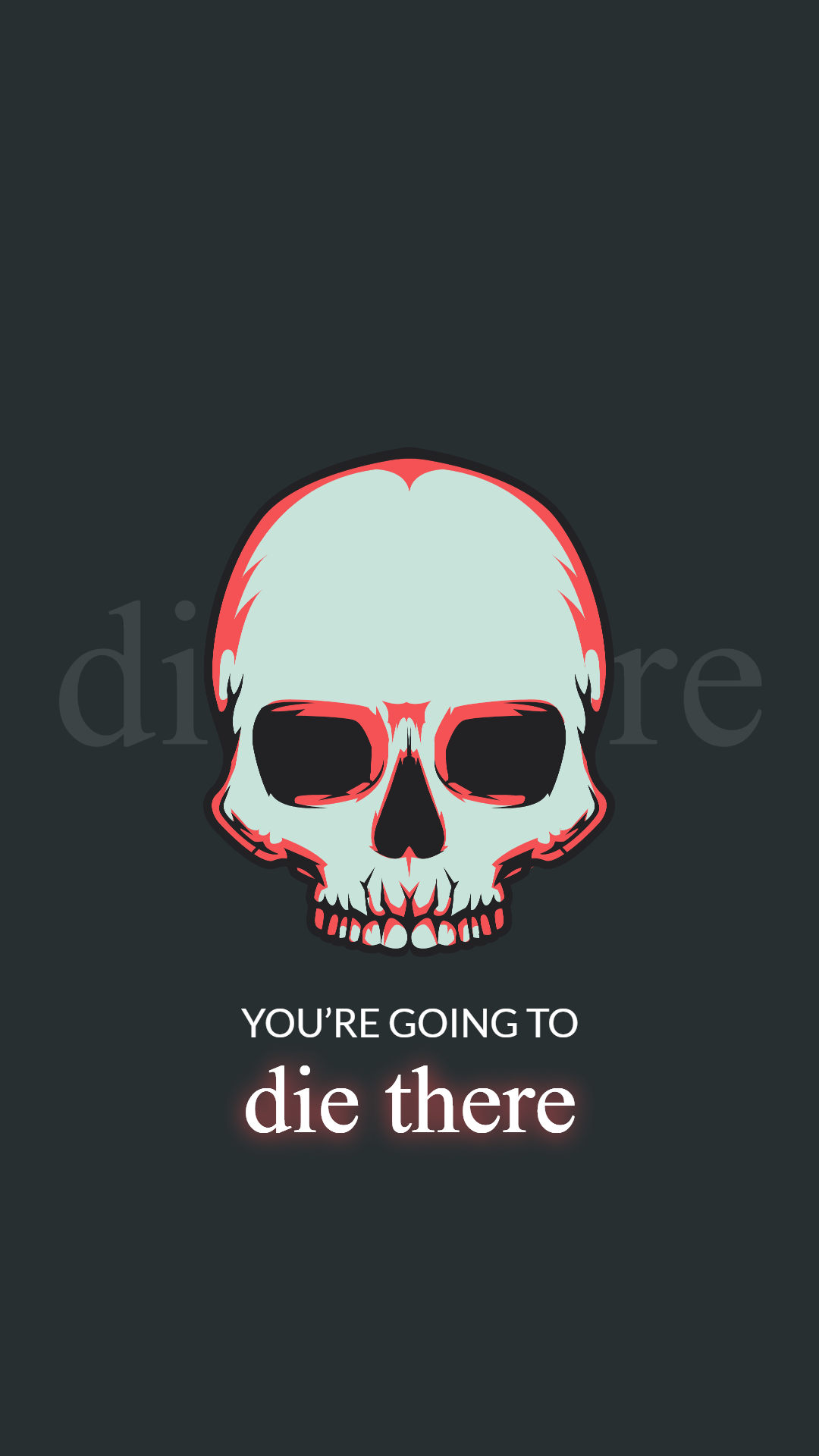 Black Skull Warning Mobile Wallpaper Template