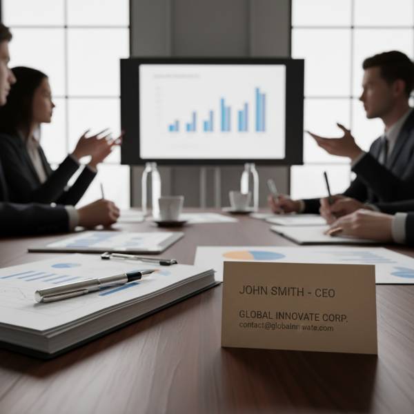 Business Card on Meeting Table