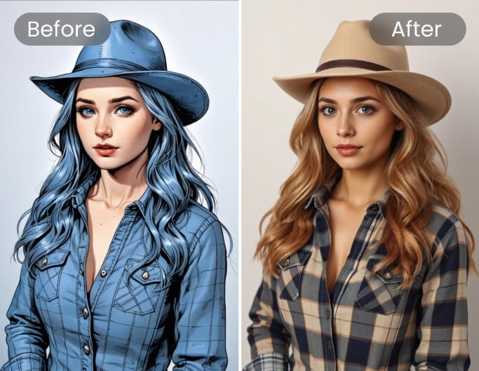 Cartoon Girl to Real