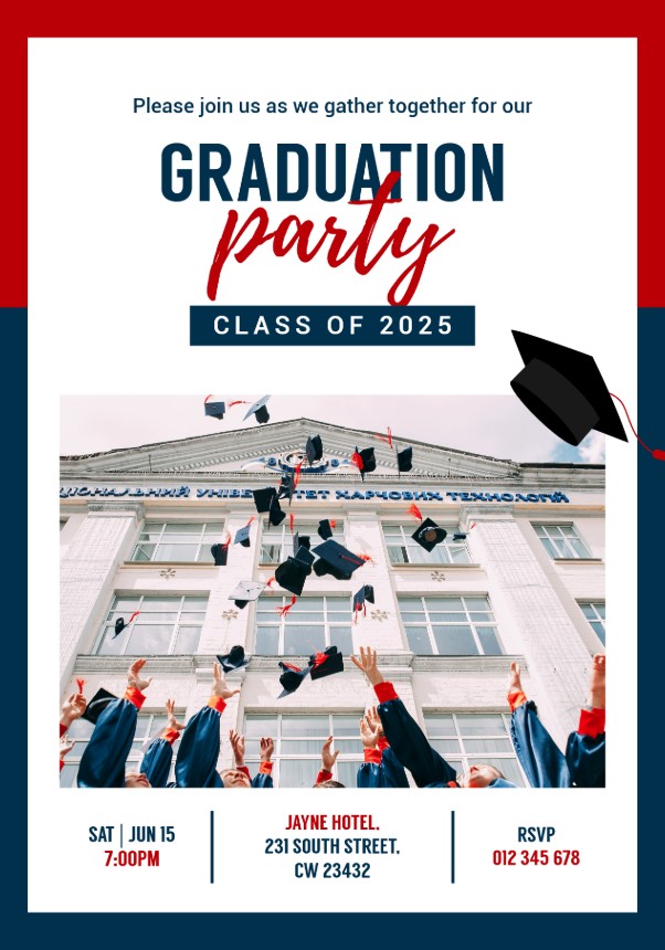 Cheerful guraduation invitation