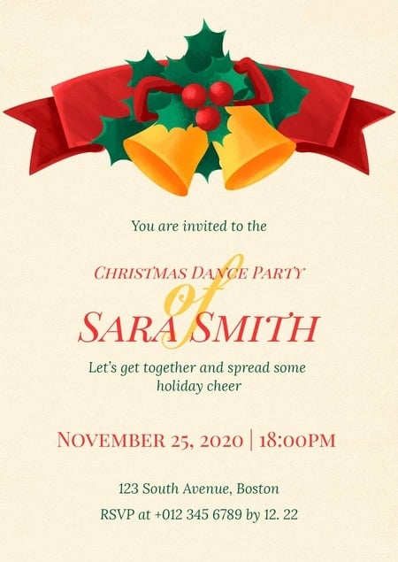 Christmas Dance Party Invitation