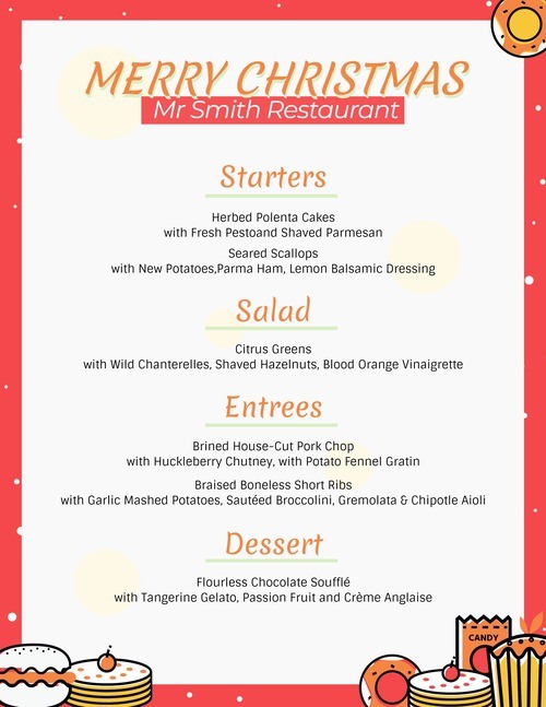 Christmas Food Menu