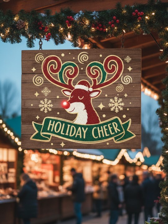 Christmas Market Logo Mockup