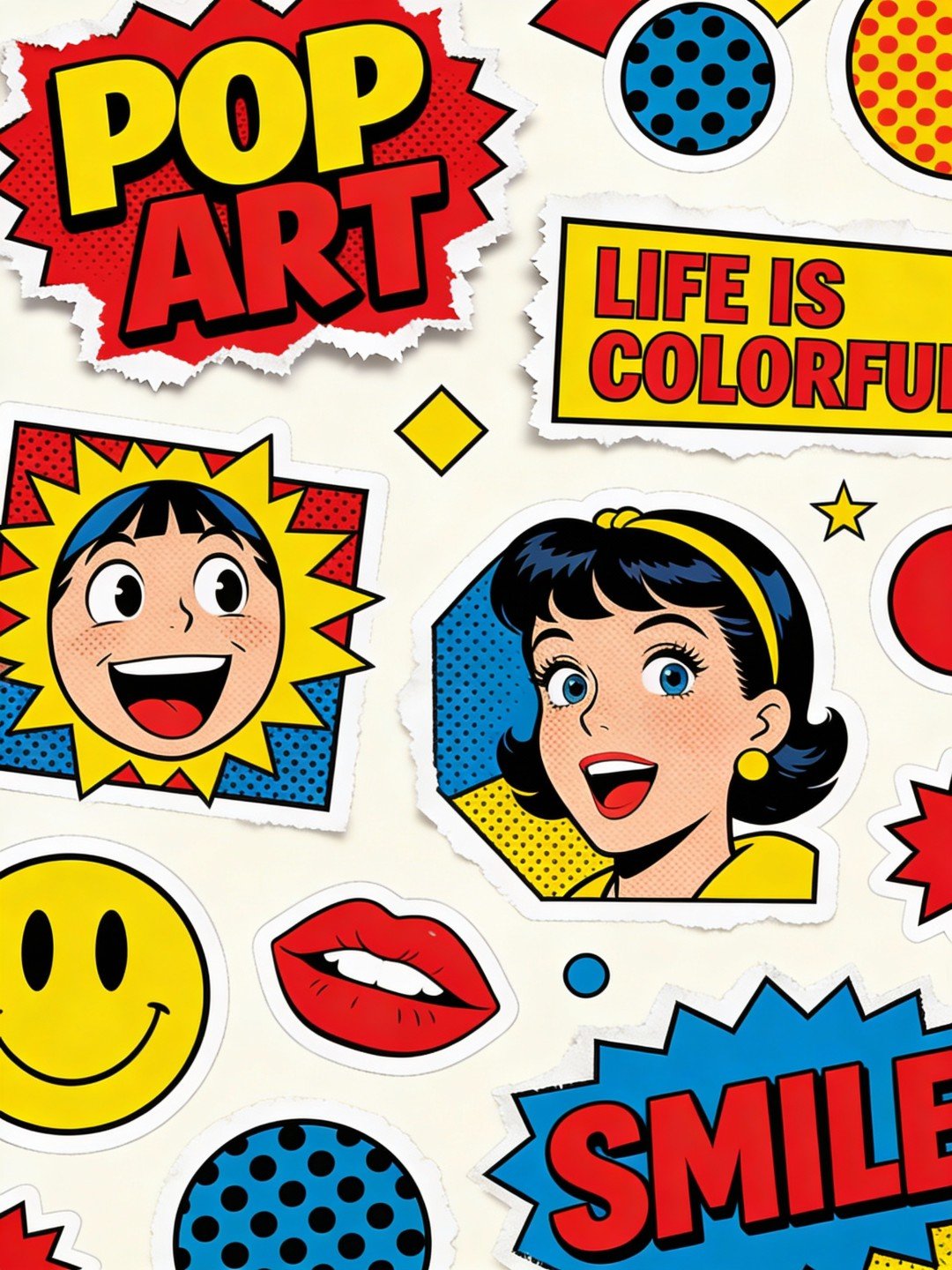 Maquette de stickers comic