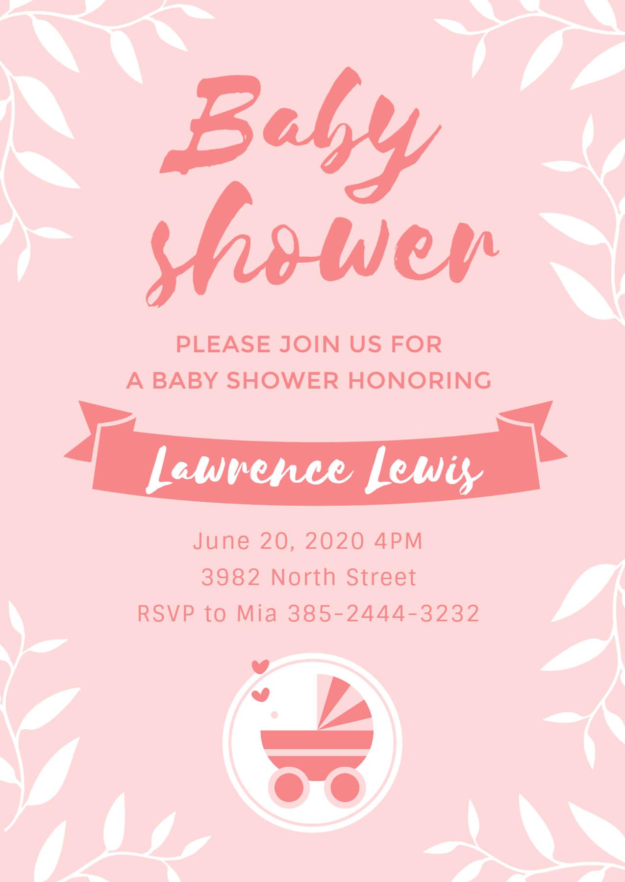 Cute Baby Shower Invitation Template