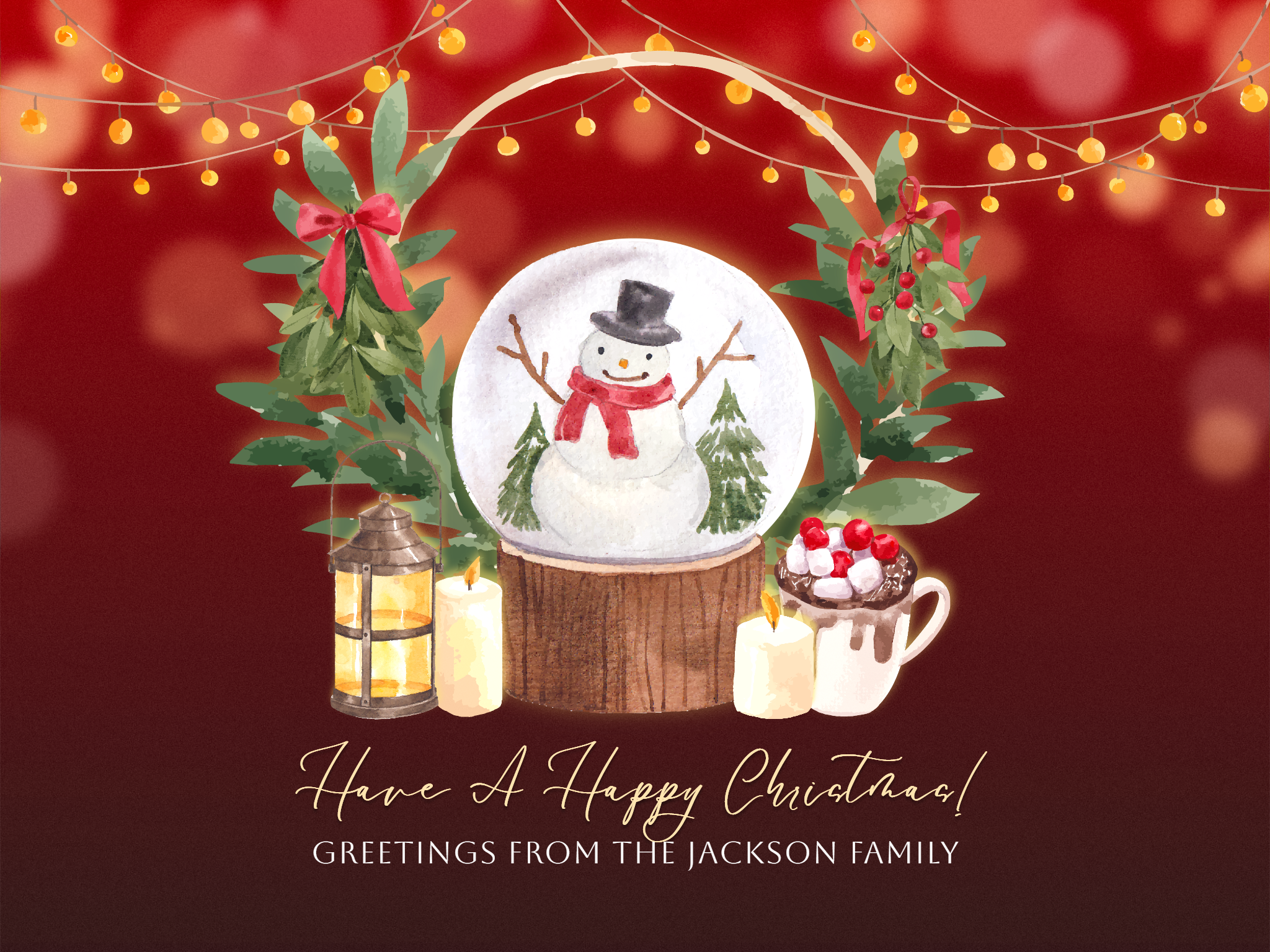 Cute Gradient Red Christmas Card