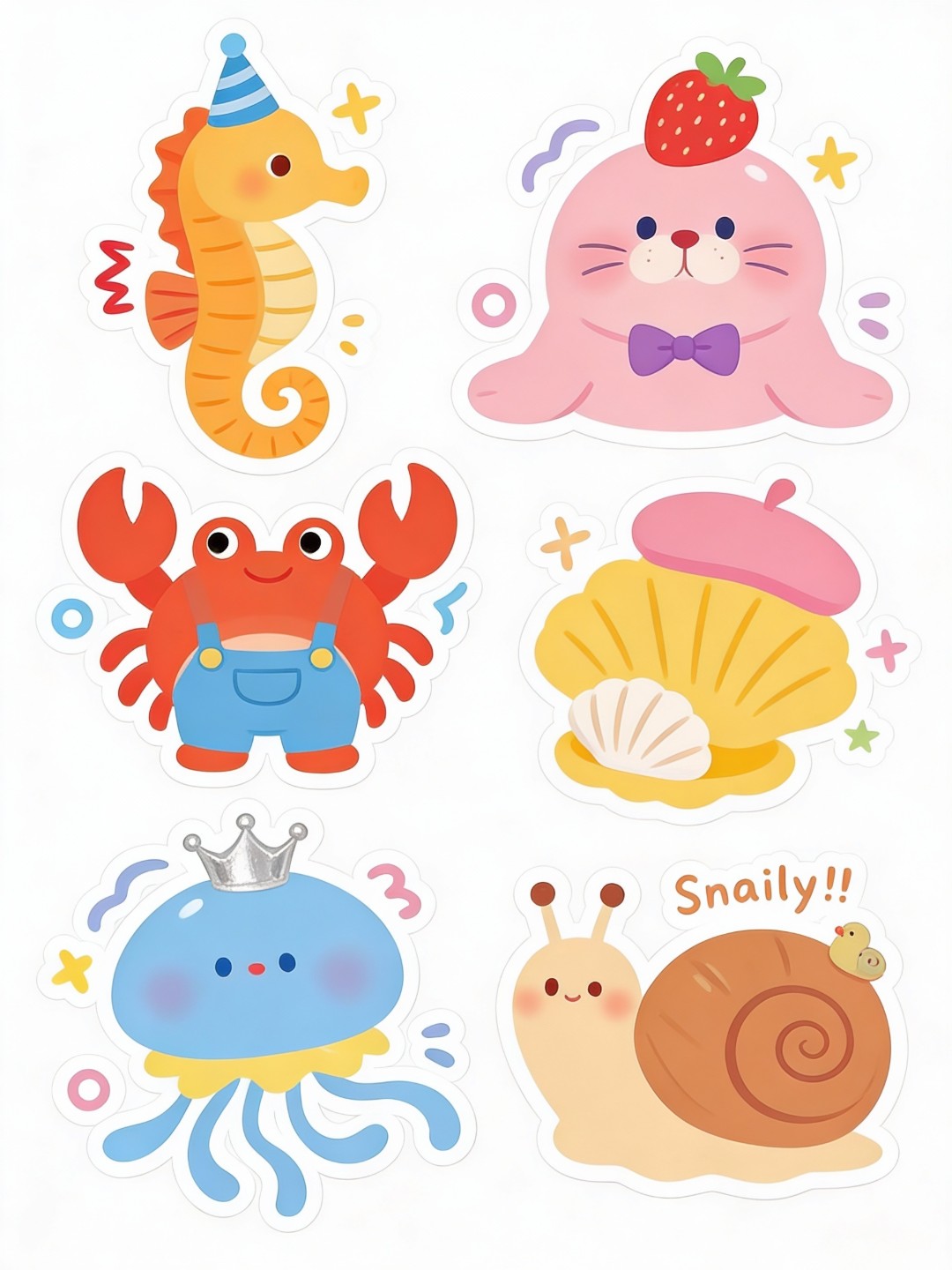Planche de stickers Kawaii