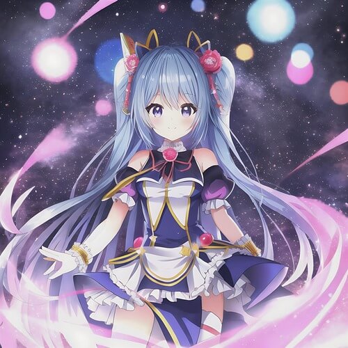 Cute anime girl whole body illustration made by Fotor AI illustration creator