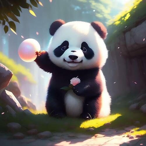 Cute cartoon panda illustration made by Fotor ai illustraton generator