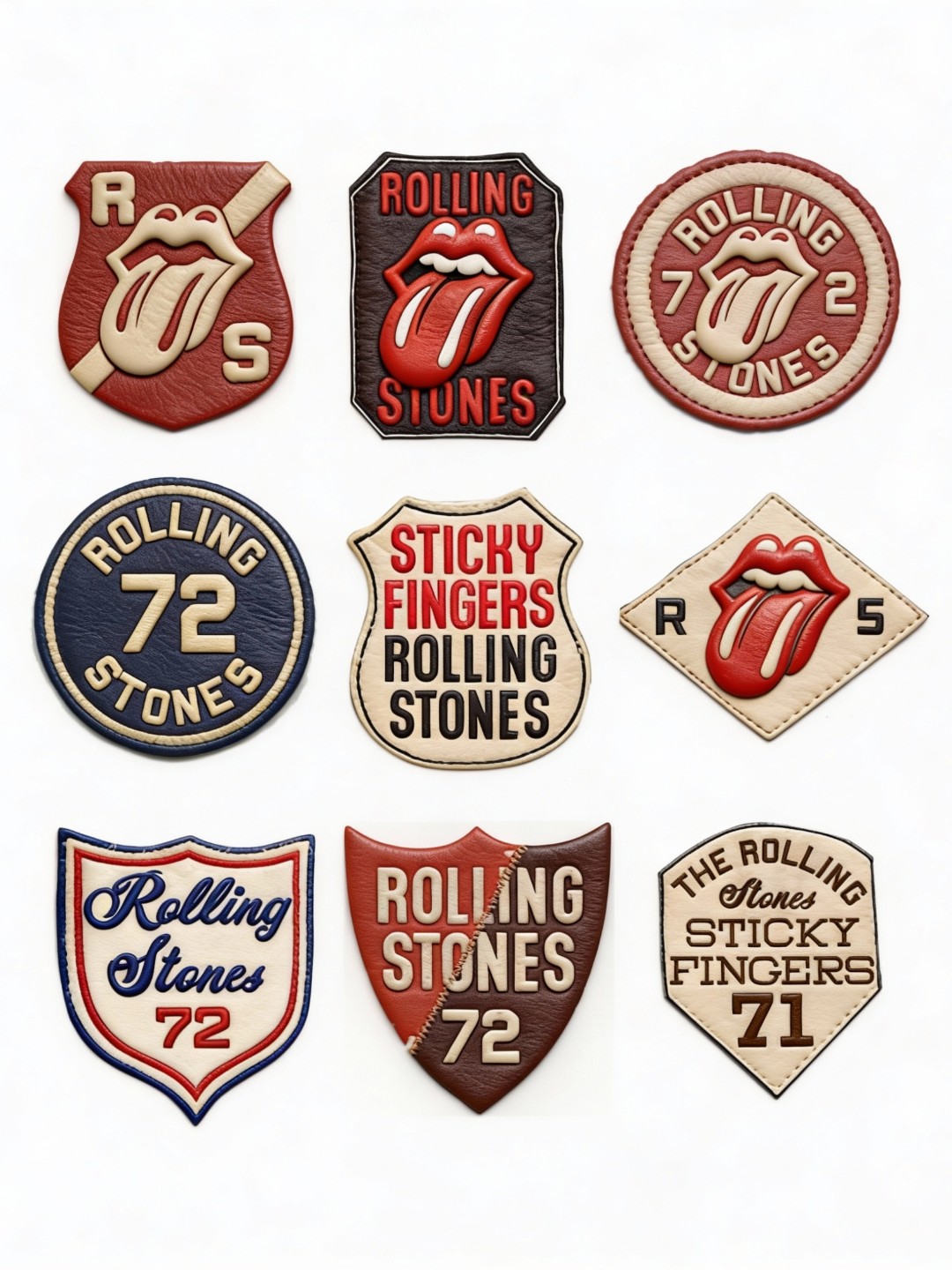 Planche de stickers en cuir embossé