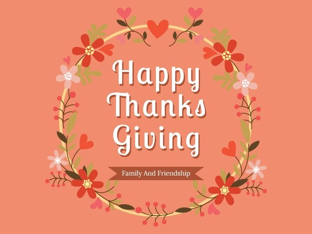 Floral Happy Thanksgiving card