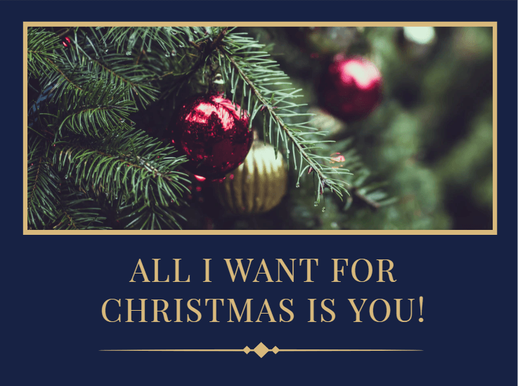 Free Merry Christmas Card with Leaves