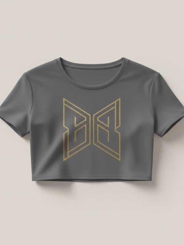 Gray Crop Top Mockup