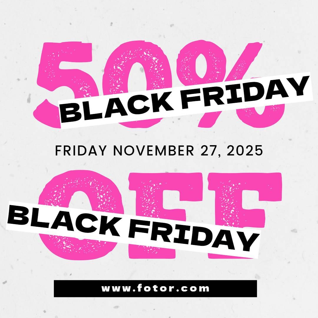 Gray and Pink Black Friday Discount Instagram Post Ad
