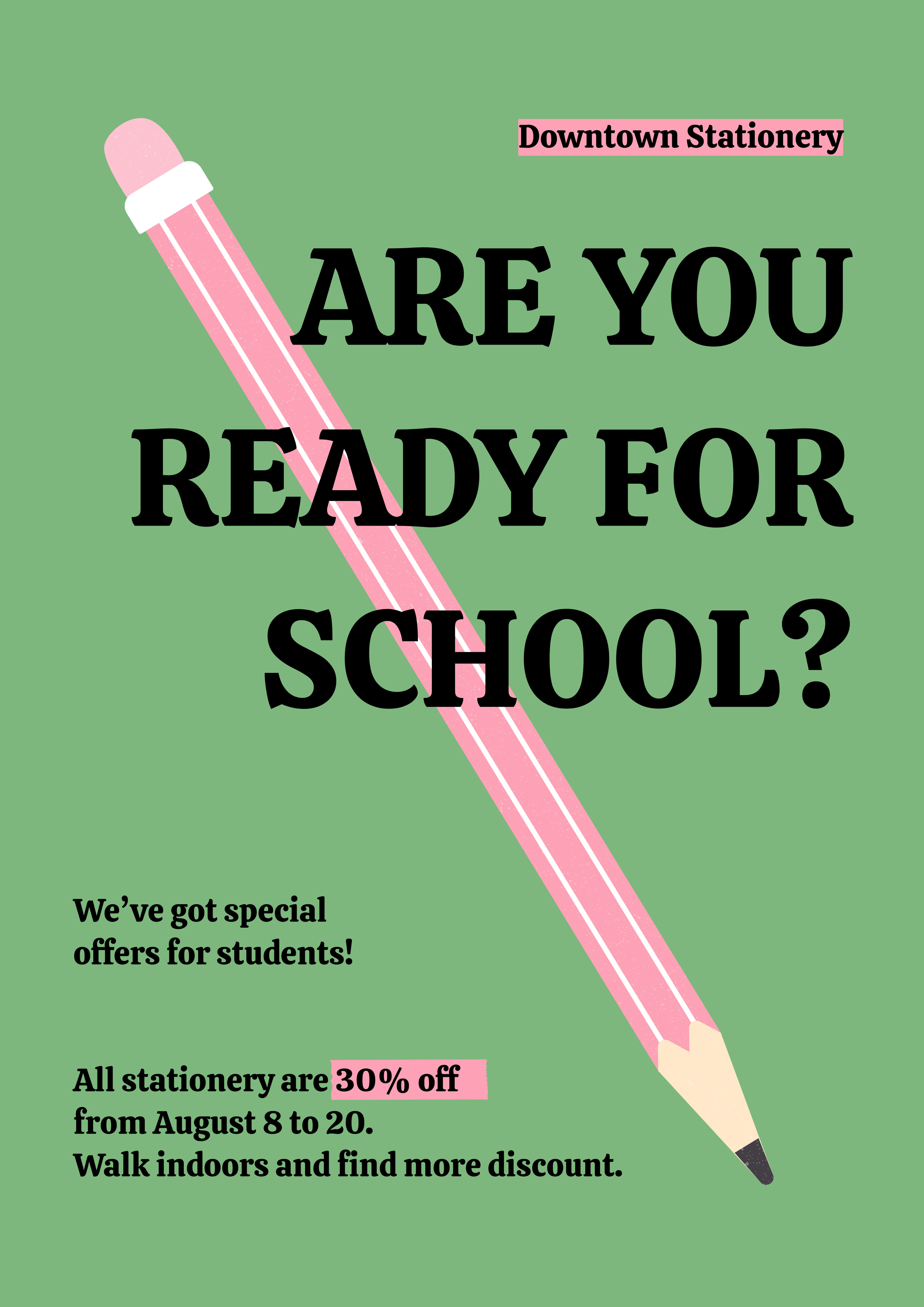 Green Back To School Poster
