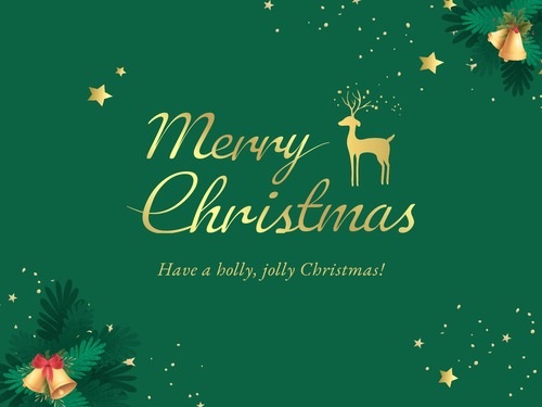 Green Elegant Merry Christmas Card Template