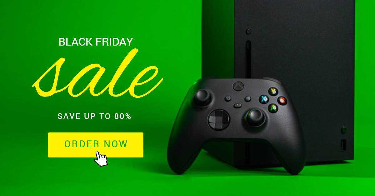 Green Game Console Распродажа в Черную пятницу Facebook Ad Templatee