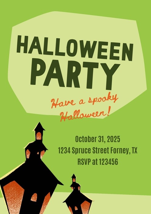 Green Halloween Sale Promotion Invitation Template