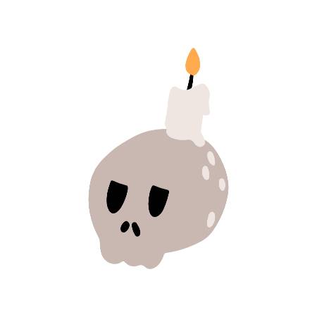 Halloween Skull and Candle Emoji