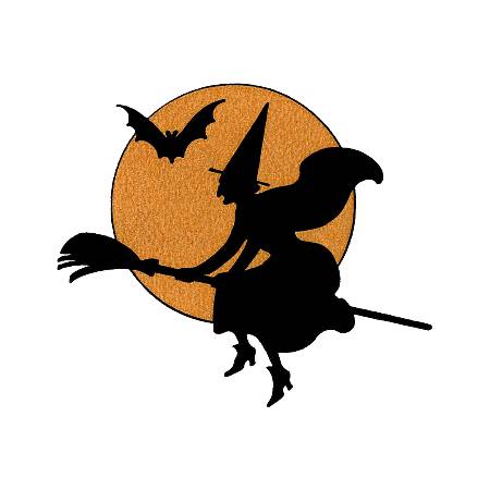 Halloween Witch and Bat Emoji