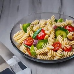 Fotor AIによって作られたヘルシーサラダグルメマカロニ