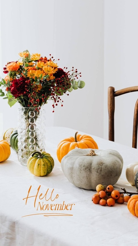 Hello November Autumn Greeting Phone Decoration Ideas
