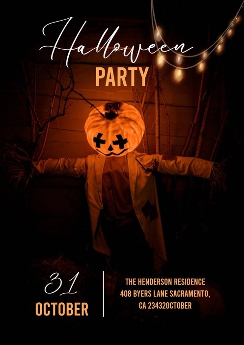 Horror Happy Halloween Party Invitation Template