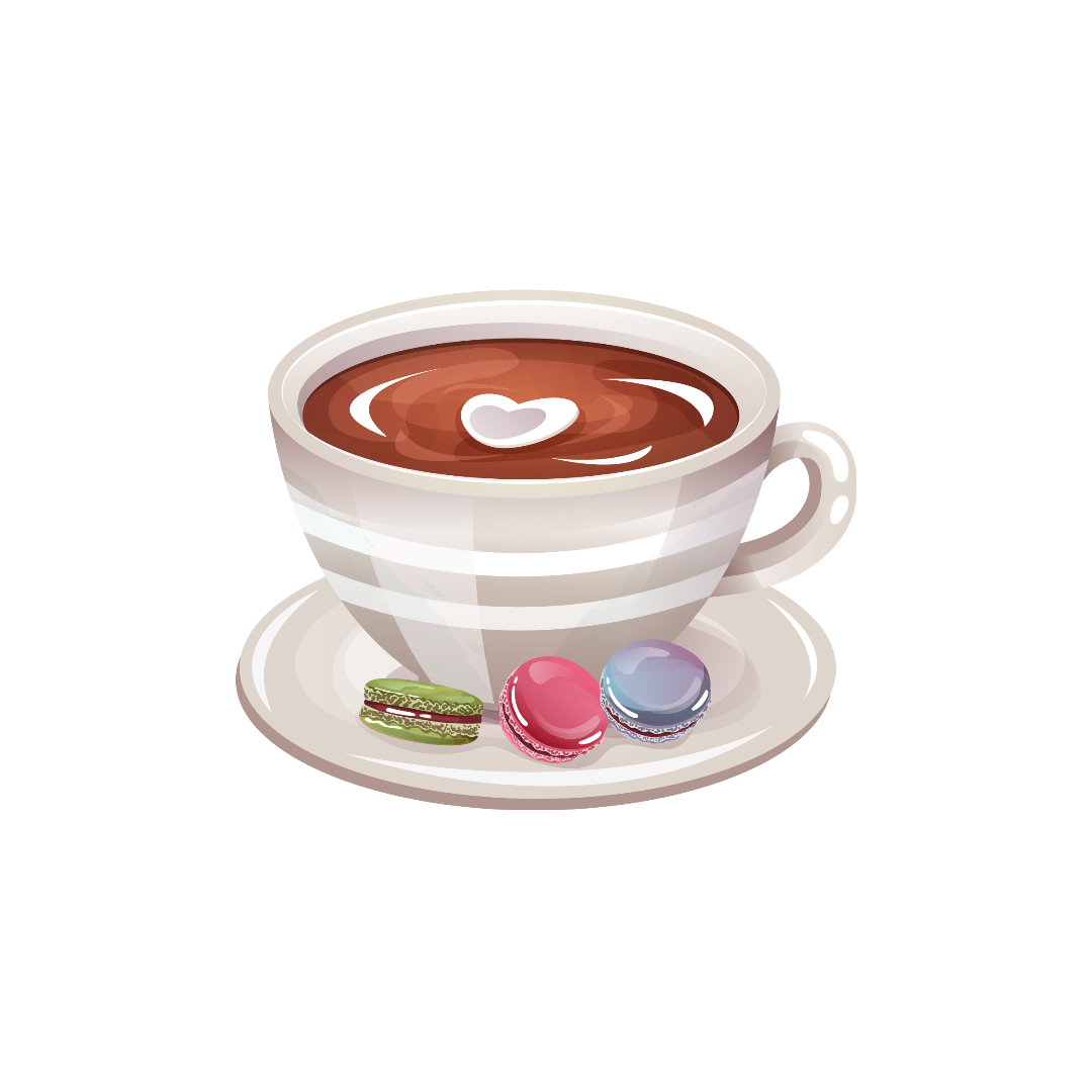 Hot Beverage With Macarons Emoji