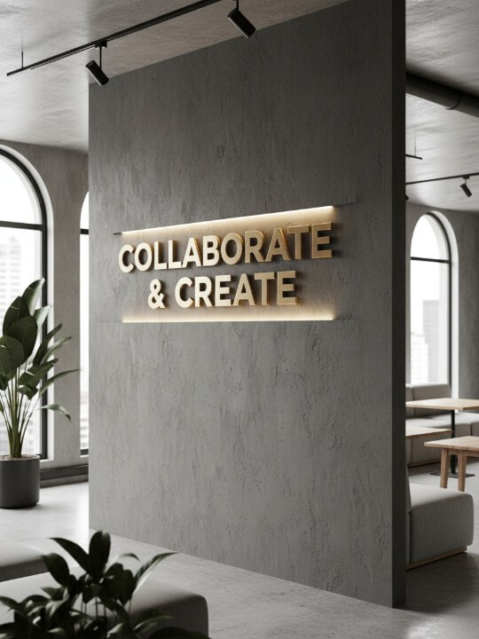 Interior Wall Logo Mockup