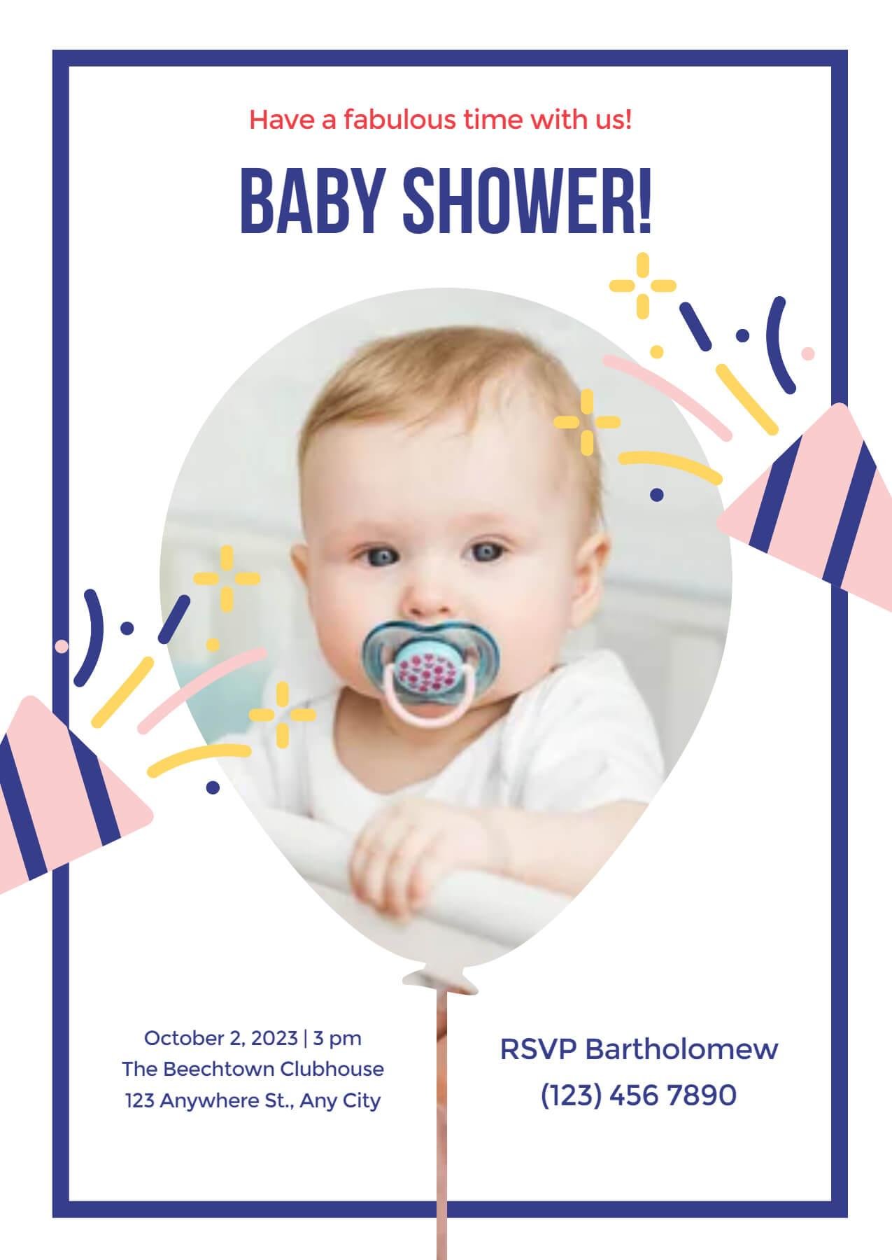 Free Custom Baby Shower Invitation Templates Fotor