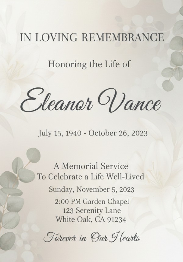 Memorial Invitation