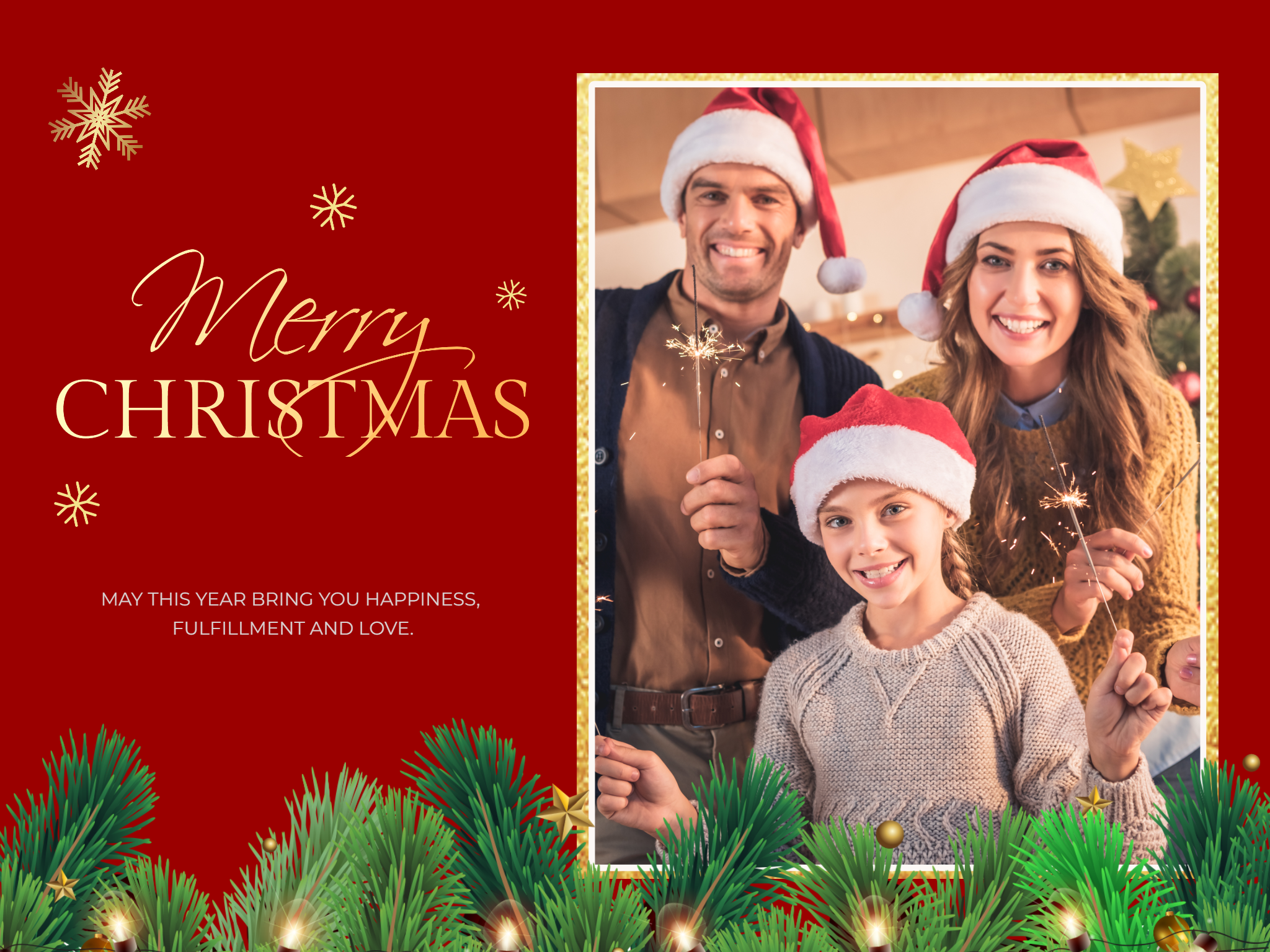 Merry Christmas Family Photo Card