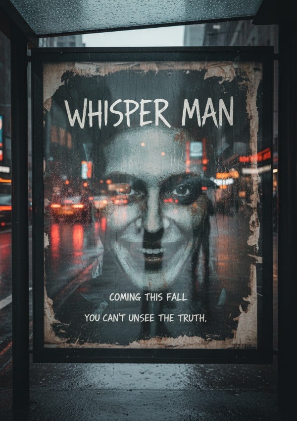 Movie Poster Mockup in an Outdoor Window