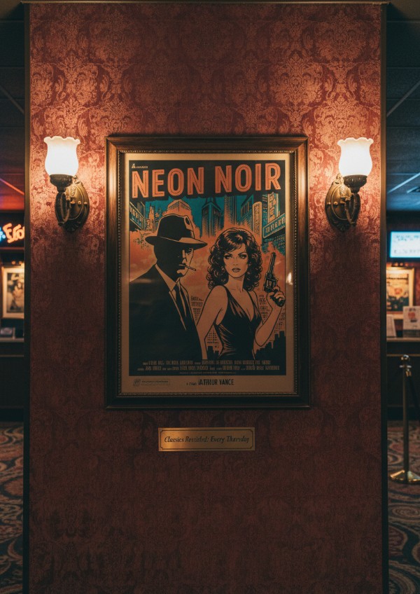 Movie Poster Mockup on a Cinema Wall