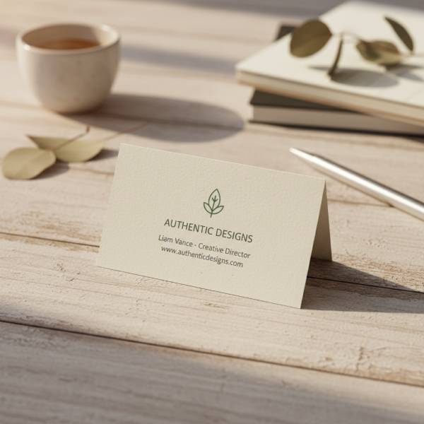 Natural Wood Desk Card